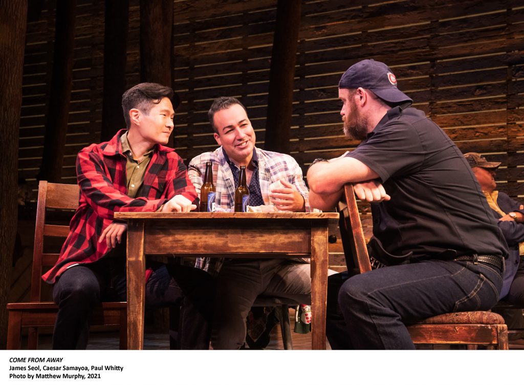 [5] James Seol, Caesar Samayoa & Paul Whitty in COME FROM AWAY - Photo by Matthew Murphy, 2021
