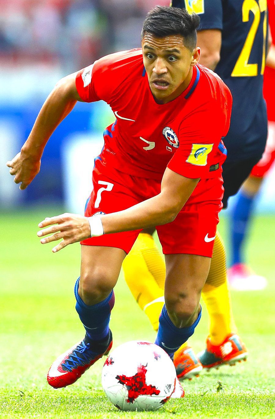 Alexis Sanchez de la selección de Chile. (Moscú, Rusia) EFE/EPA/SERGEI ILNITSKY