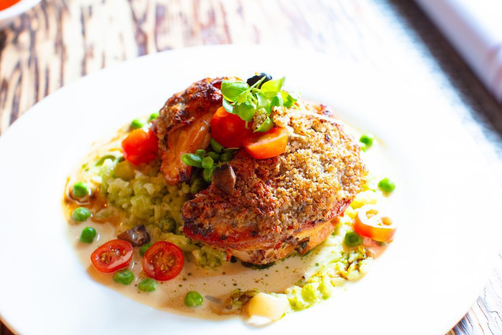 Mushroom Crusted Virgin Chicken. 