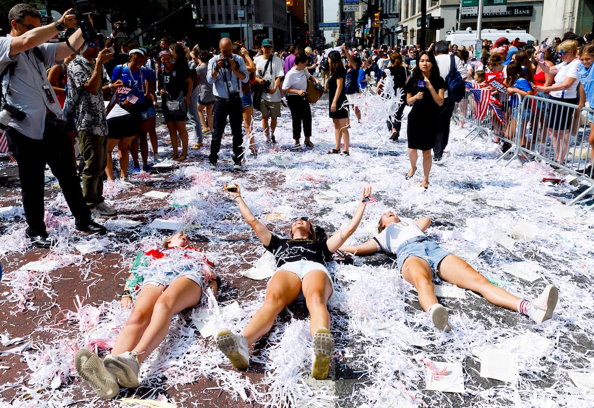 Ticker Tape Parade for US Women's World Cup Team in New York