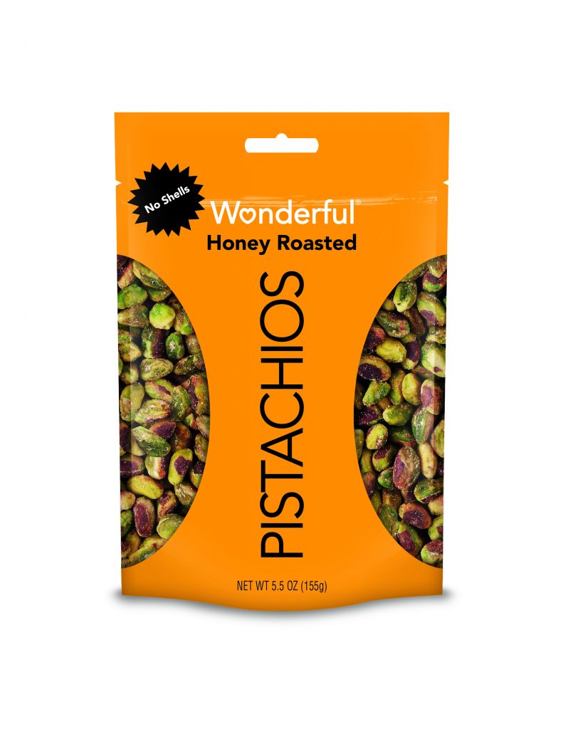 Wonderful Pistachios No Shells Honey Roasted.