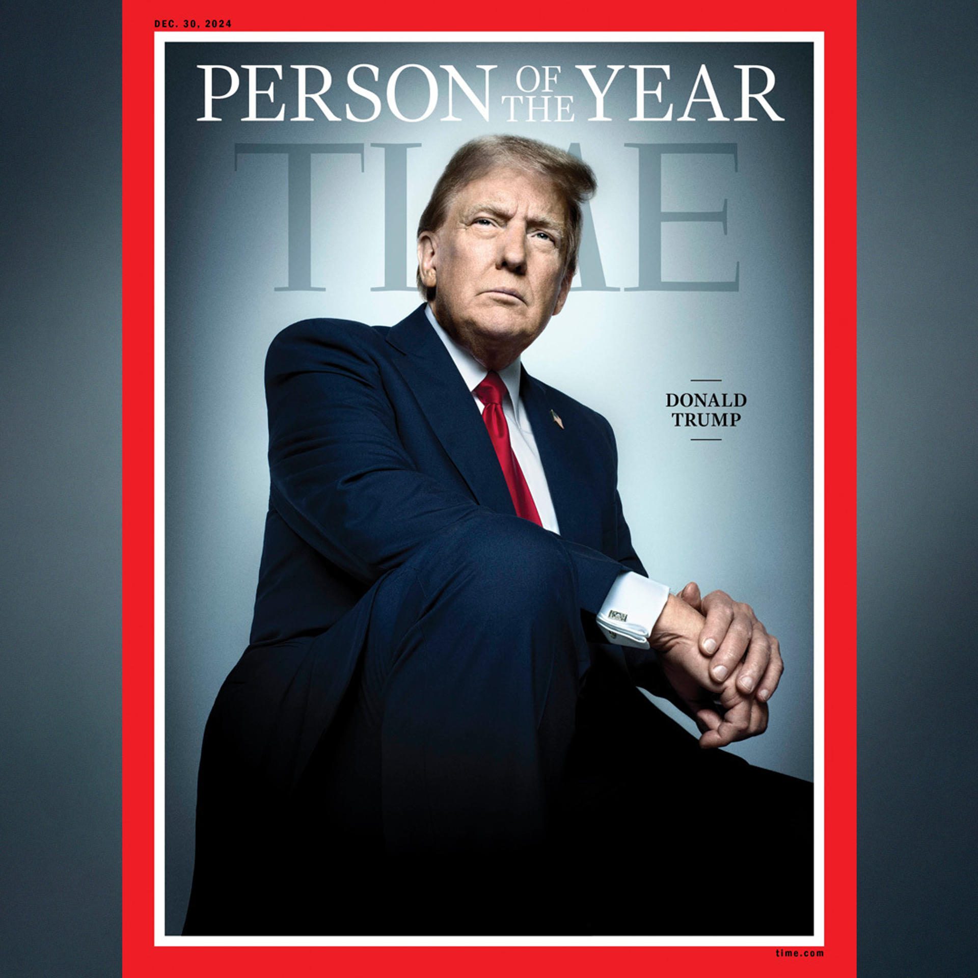 AME5002. NUEVA YORK (ESTADOS UNIDOS), 12/12/2024.- Fotografía cedida por TIME donde aparece el presidente electo de Estados Unidos, Donald Trump. Trump, fue elegido Persona del Año 2024 por la revista Time "por organizar un regreso de proporciones históricas, impulsar un realineamiento político único en una generación y remodelar la presidencia estadounidense". EFE/ Time/